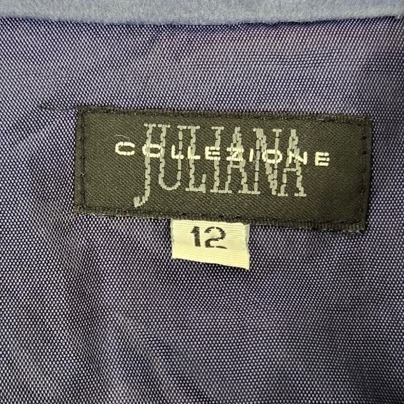 VTG Juliana Collezione Suede Button Down Shirt Women's Size 12 Blue Long Sleeve - Picture 4 of 12